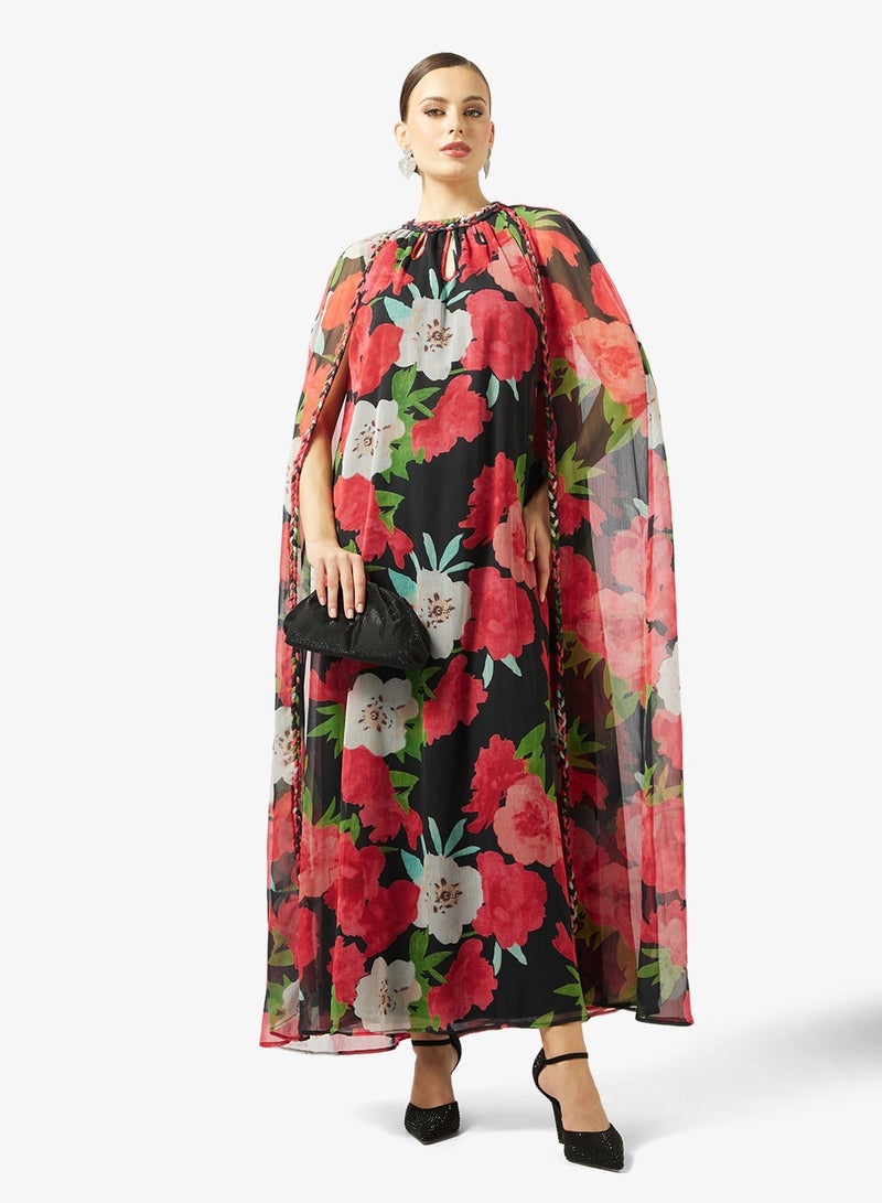 Threadz by Ajooni Floral Printed Kaftan Maxi Dress - Image 1